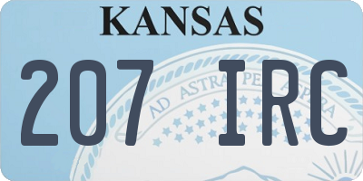 KS license plate 207IRC