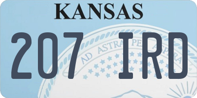 KS license plate 207IRD
