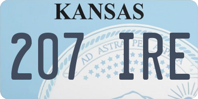KS license plate 207IRE