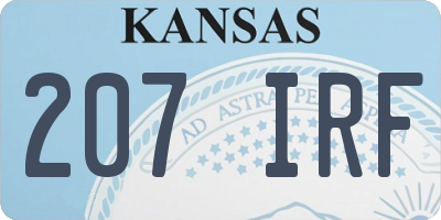 KS license plate 207IRF