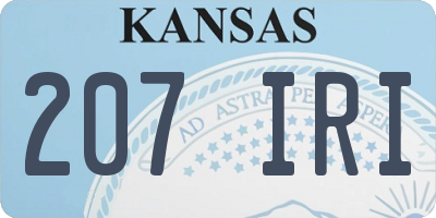 KS license plate 207IRI
