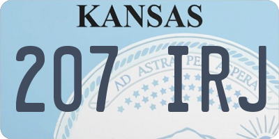 KS license plate 207IRJ
