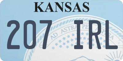 KS license plate 207IRL