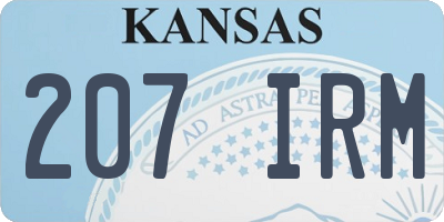 KS license plate 207IRM