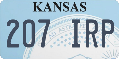 KS license plate 207IRP
