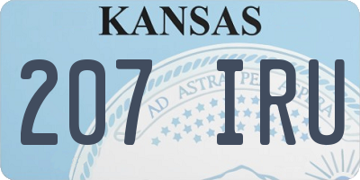 KS license plate 207IRU