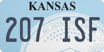 KS license plate 207ISF