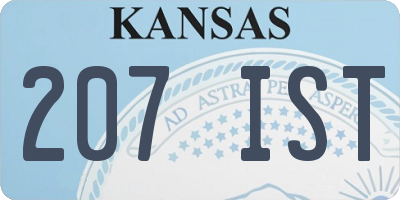 KS license plate 207IST