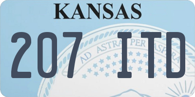 KS license plate 207ITD