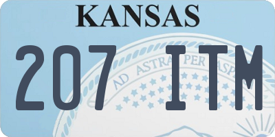 KS license plate 207ITM