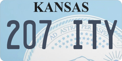 KS license plate 207ITY