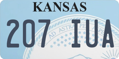 KS license plate 207IUA