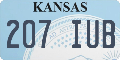 KS license plate 207IUB