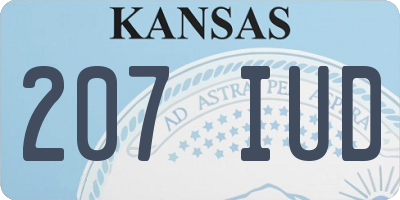 KS license plate 207IUD