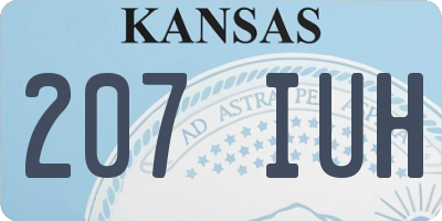 KS license plate 207IUH