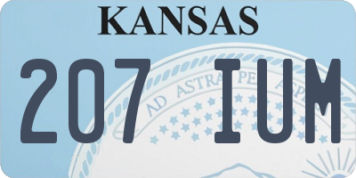 KS license plate 207IUM