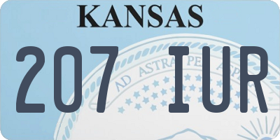 KS license plate 207IUR