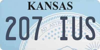 KS license plate 207IUS