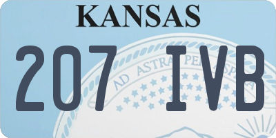 KS license plate 207IVB