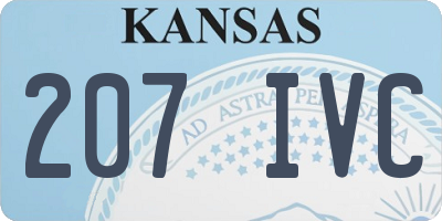 KS license plate 207IVC