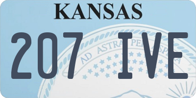 KS license plate 207IVE