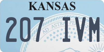KS license plate 207IVM