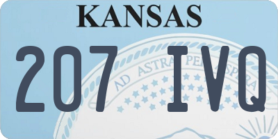 KS license plate 207IVQ