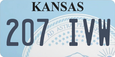 KS license plate 207IVW