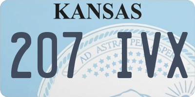 KS license plate 207IVX