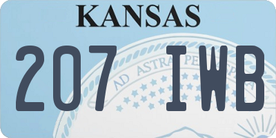 KS license plate 207IWB