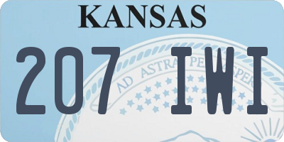 KS license plate 207IWI