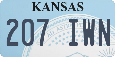 KS license plate 207IWN