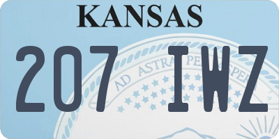 KS license plate 207IWZ