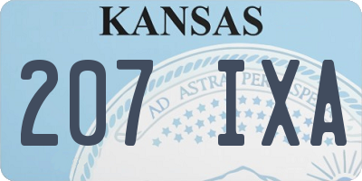 KS license plate 207IXA
