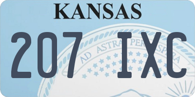 KS license plate 207IXC