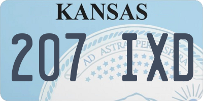 KS license plate 207IXD