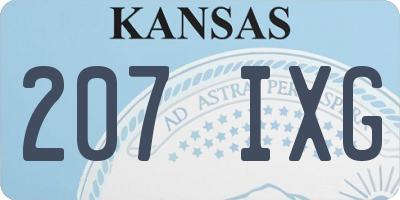 KS license plate 207IXG