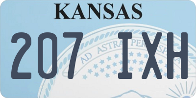 KS license plate 207IXH