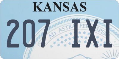 KS license plate 207IXI