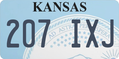 KS license plate 207IXJ