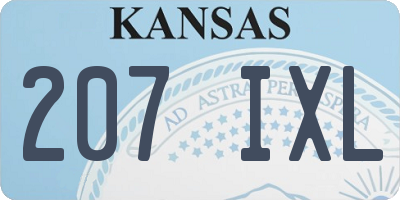 KS license plate 207IXL