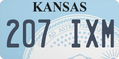 KS license plate 207IXM