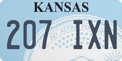 KS license plate 207IXN