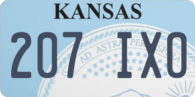 KS license plate 207IXO
