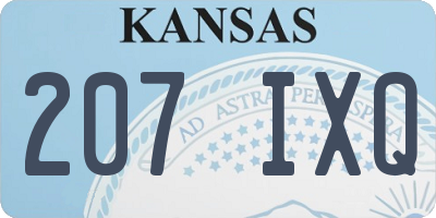 KS license plate 207IXQ