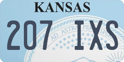 KS license plate 207IXS