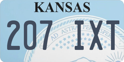 KS license plate 207IXT