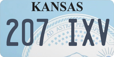 KS license plate 207IXV