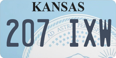 KS license plate 207IXW
