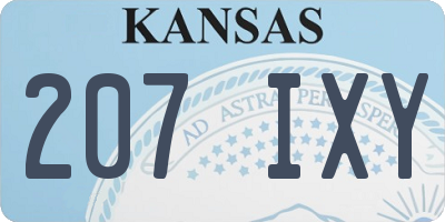 KS license plate 207IXY